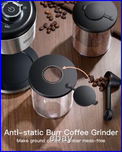 1-2-4 Pcs Automatic Burr Mill Coffee Grinder with 2- 12 Custom Grinders Silver