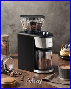 1-2-4 Pcs Automatic Burr Mill Coffee Grinder with 2- 12 Custom Grinders, Silver