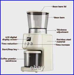 220V 165W Commercial 275GCoffee Bean Mill Conical Burr Electric Coffee Grinder