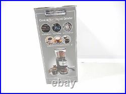 4 oz. Black and Stainless Steel Conical Burr Coffee Grinder with Digital Display