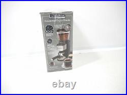 4 oz. Black and Stainless Steel Conical Burr Coffee Grinder with Digital Display
