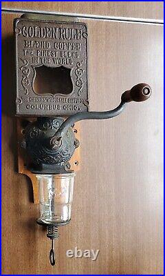 ANTIQUE GOLDEN RULE COFFEE GRINDER CITIZENS WHOLESALE SUPPLY Co. Hand-cranked