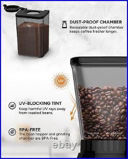 Anti-Static Conical Burr Coffee Grinder, Touchscreen Electric Adjustable Burr Mi