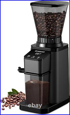 Anti-Static Conical Burr Coffee Grinder, Touchscreen Electric Adjustable Burr Mi