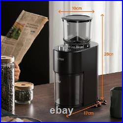 Anti-static Conical Burr Coffee Grinder, Adjustable Burr Mill with 38 Precise