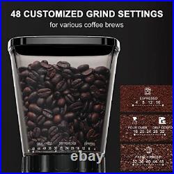 Anti-static Conical Burr Coffee Grinder with 48 Grind Settings binROC Adjusta