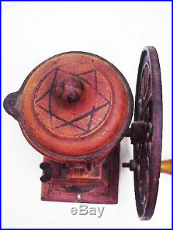 Antique 1875 Cast Iron Swift Mill Lane Brothers Coffee Grinder Single Wheel Burr