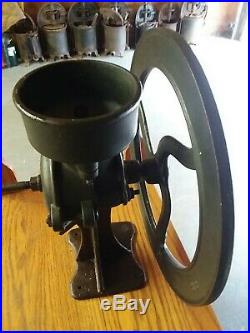 Antique 2 Cast Iron Corn Coffee burr Mill corn Grinder Korn King Root Heath