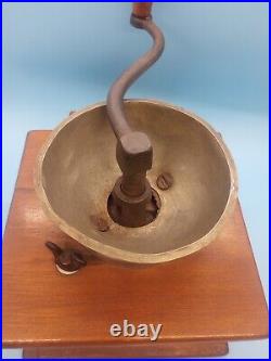 Antique Coffee Grinder with Wood Base