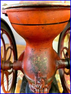 Antique ENTERPRISE MFG CO of Philadelphia Cast Iron, Double Wheel COFFEE GRINDER