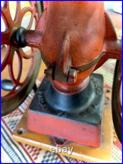 Antique ENTERPRISE MFG CO of Philadelphia Cast Iron, Double Wheel COFFEE GRINDER