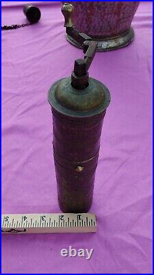 Antique Ottoman Turkish Copper Hand Crank Coffee Tea Spice Mill Grinder Chopper