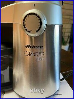 Ariete Italian Coffee Grinder Pro Conical Burr Electric Professional Steel