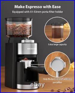 Aromaster Burr Coffee Grinder, Coffee Bean Grinder with 25 Grind Setting, Black