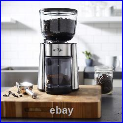 Automatic Burr Mill Coffee Grinder with 18 Custom Grinders, Silver