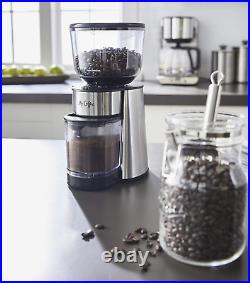 Automatic Burr Mill Coffee Grinder with 18 Custom Grinders, Silver