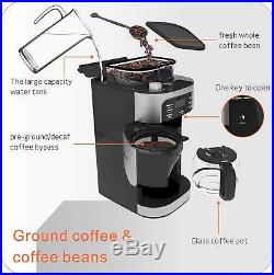 Barsetto Grind and Brew Coffee Maker Built-In Burr Grinder Adjustable Grind Size