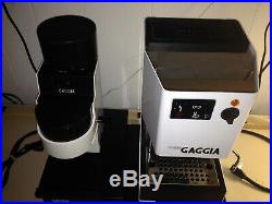 Brevetti GAGGIA Coffee White Espresso Machine with MDF Burr Grinder & Platform