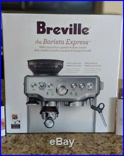 Breville Barista Express BES870XL Espresso Machine, Silver, grinder & steam wand