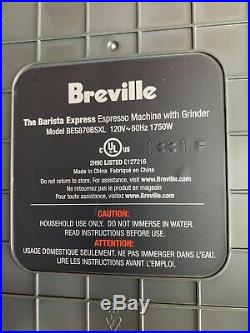 Breville Barista Express Espresso Machine BES870XL Black Sesame with accessories