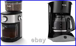 Burr Coffee Grinder, Automatic Grinder, 18-Cup Capacity, Stainless Steel & Coffe