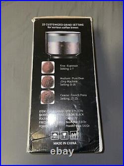 Burr Coffee Grinder, Coffee Bean Grinder with 25 Grind Setting, 2-12 Cups Tim