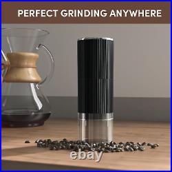 Burr Coffee Grinder-Rechargeable Battery Operated Coffee Grinder with Stainless