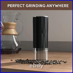 Burr Coffee Grinder-Rechargeable Battery Operated Coffee Grinder with Stainless