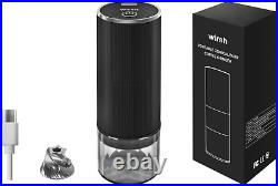 Burr Coffee Grinder-Rechargeable Battery Operated Coffee Grinder with Stainless