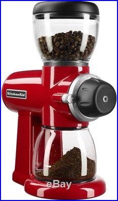Burr Coffee Grinder Stainless Steel 15 Grind Settings Empire Red Dishwasher Safe
