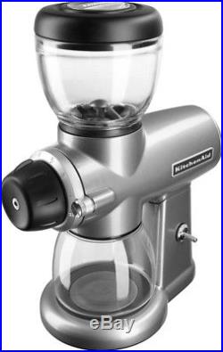 Burr Coffee Grinder Stainless Steel 15 Settings Contour Silver Dishwasher Safe