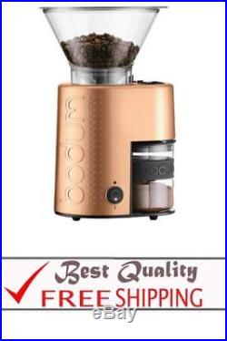 Burr Grinder, Electronic Coffee Grinder with Continuously Adjustable Grind, Copper