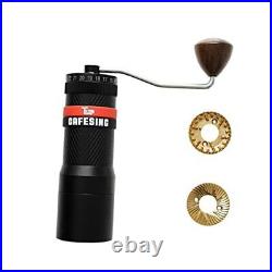 CafeSing Orca Hand Coffee Grinder with Espresso Flat Burrs, External Grinding