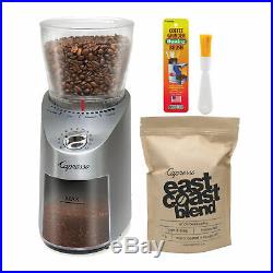 Capresso 575.05 Infinity Conical Burr Grinder with Coffee and Brush