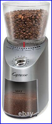 Capresso 575.05 Infinity Plus Conical Burr Coffee Grinder with Coffee and Brush