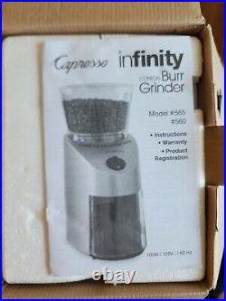 Capresso Conical Burr Coffee Grinder Metal Die-Cast Housing Commercial Grade