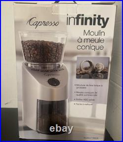 Capresso Infinity Conical Burr Grinder Stainless Finish Capresso Infinity Conical Burr Grinder Stainless Finish