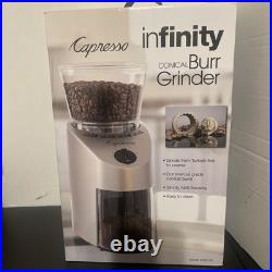 Capresso Infinity Conical Burr Grinder Stainless Finish Capresso Infinity Conical Burr Grinder Stainless Finish