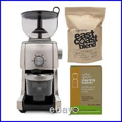 ChefWave Bnne Conical Burr Coffee Grinder w Coffee and Cleaning Tablets