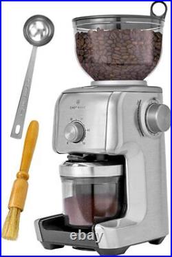 ChefWave Coffee Bean Electric Grinder Conical Burr Aluminum Housin 2/10 Cup 150w