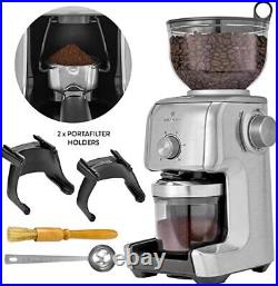 ChefWave Coffee Bean Electric Grinder Conical Burr Aluminum Housin 2/10 Cup 150w