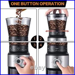 Coffee Bean Burr Grinder Electric Burr Mill Conical Coffee Grinder For 2-12 Cups