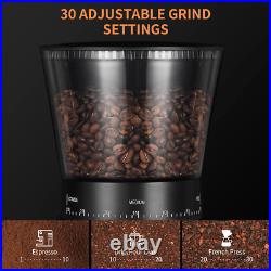 Coffee Bean Burr Grinder Electric, Burr Mill Conical Coffee Grinder with 30 Adju Coffee Bean Burr Grinder Electric, Burr Mill Conical Coffee Grinder with 30 Adju