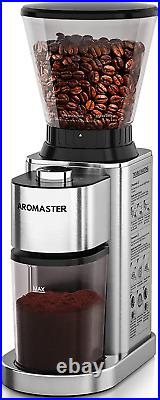 Coffee Grinder Electric, Aromaster Burr Coffee Grinder, Stainless Steel Electric C