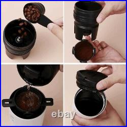 Coffee Maker Machine Portable Electric Coffee Bean Burr Grinder Cafe Cup Camping