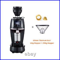 Commercial Coffee Grinder Titanium Conical Burr Coffee Bean Mill With 2 Hoppers