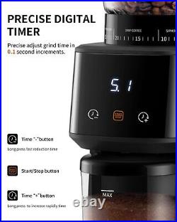 Conical Burr Coffee Bean Grinder with Precision Timer, Touchscreen Adjustable