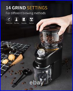 Conical Burr Coffee Grinder Electric Adjustable Burr Mill with 14 Precise Grind