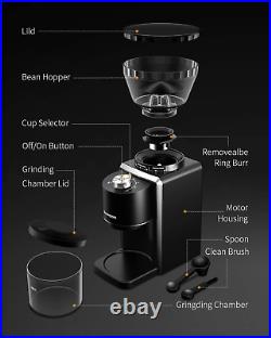 Conical Burr Coffee Grinder, Electric Adjustable Burr Mill with 35 Precise Grind