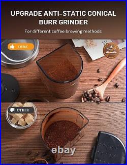 Conical Burr Coffee Grinder Electric Anti-Static Coffee Bean Grinder for Office